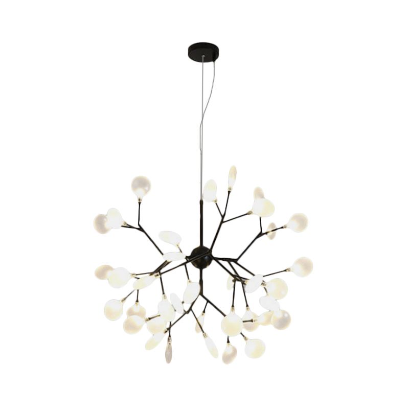 Modernità Heracleum Design lampadario vetro opalino 36/45/54 teste soggiorno cittadino a soffitto in nero/oro