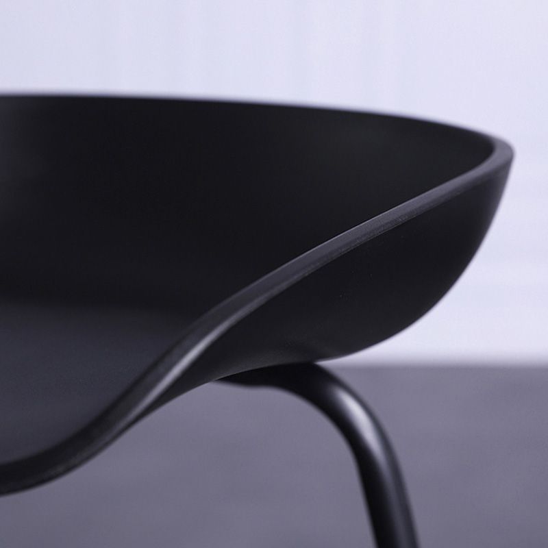 Contemporary Armless Low Backrest Counter Stool Iron Bar Stool with Footrest