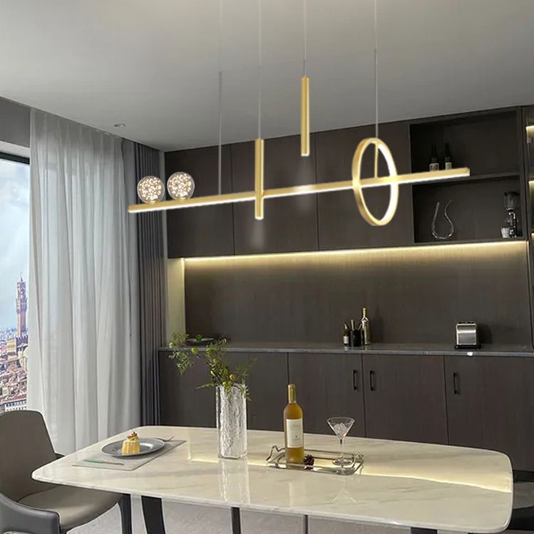 Geometric Pendant Light Fixtures Contemporary Metal Kitchen Island Lighting