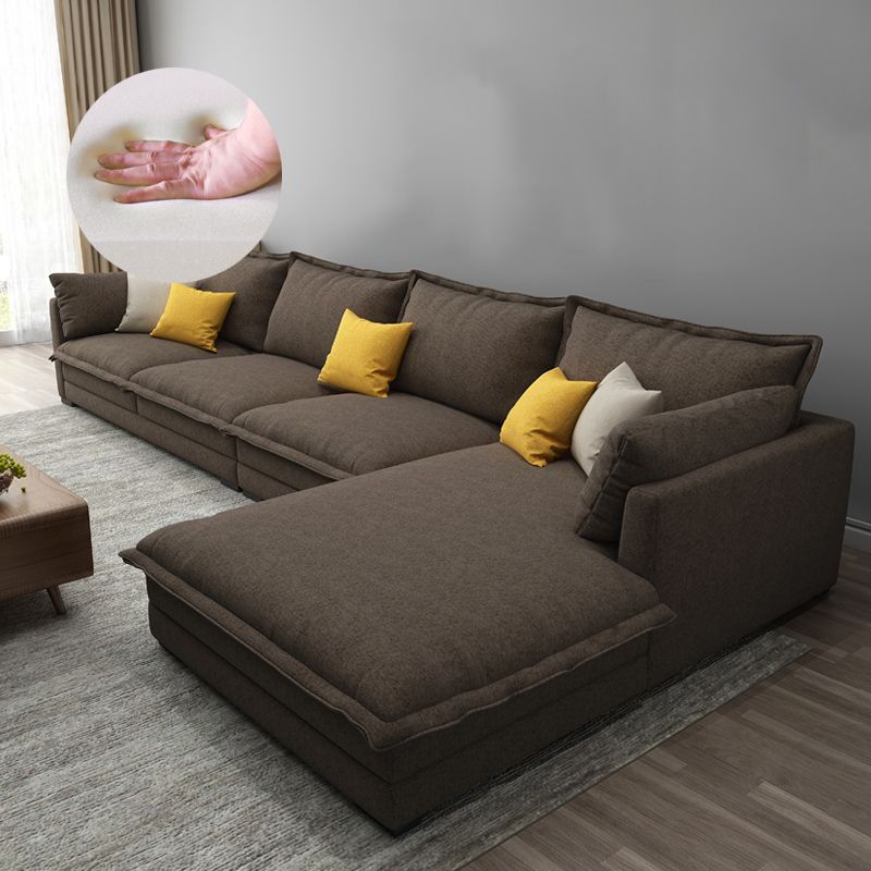 35.43 " H Cotton Blend Pillow Top Arm Sofa & Chaise for Living Room