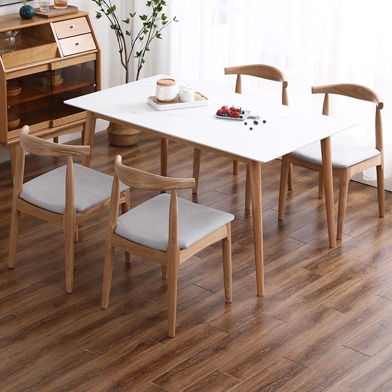 Rectangular Sintered Stone Dining Table Modern Furniture with 4 Legs for Office