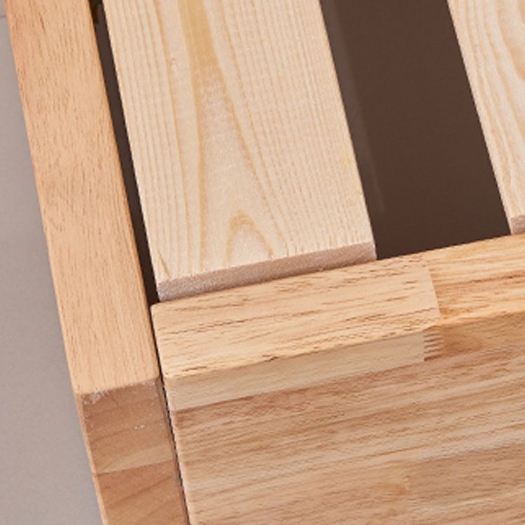 Natural Wood Platform Bed Frame Nordic 7.87-In High Wire-Grid Bed Frame