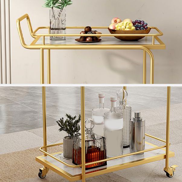 Modern Style Open Storage Kitchen Trolley Rectangular Dining Room Prep Table