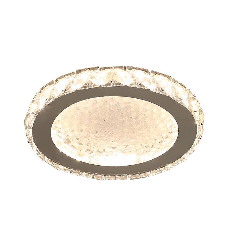 Superficie Cristallo di cristallo rotondo Vetro Lampada Minimalista Nichel Flushmount Lighting