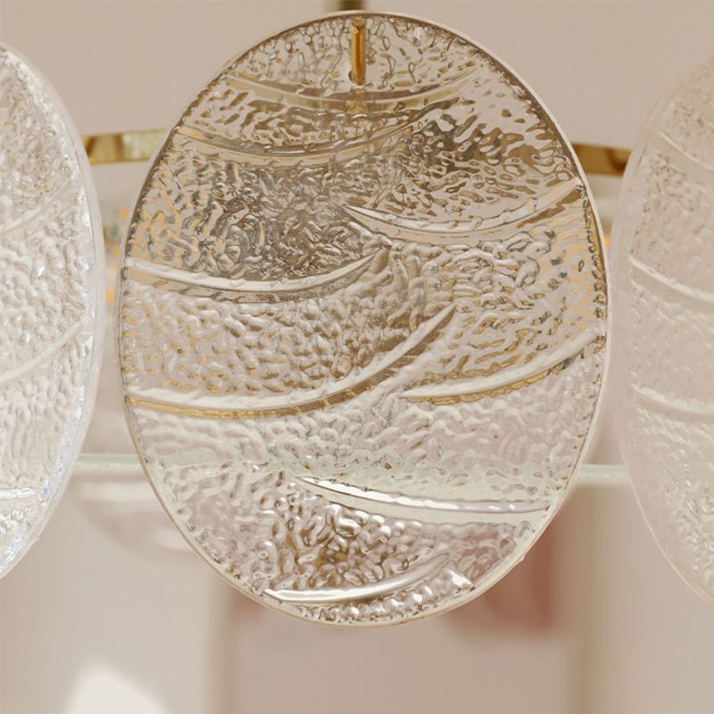 Contemporary Ceiling Lamp Round-shaped Glass Flush Mount Light Fixture