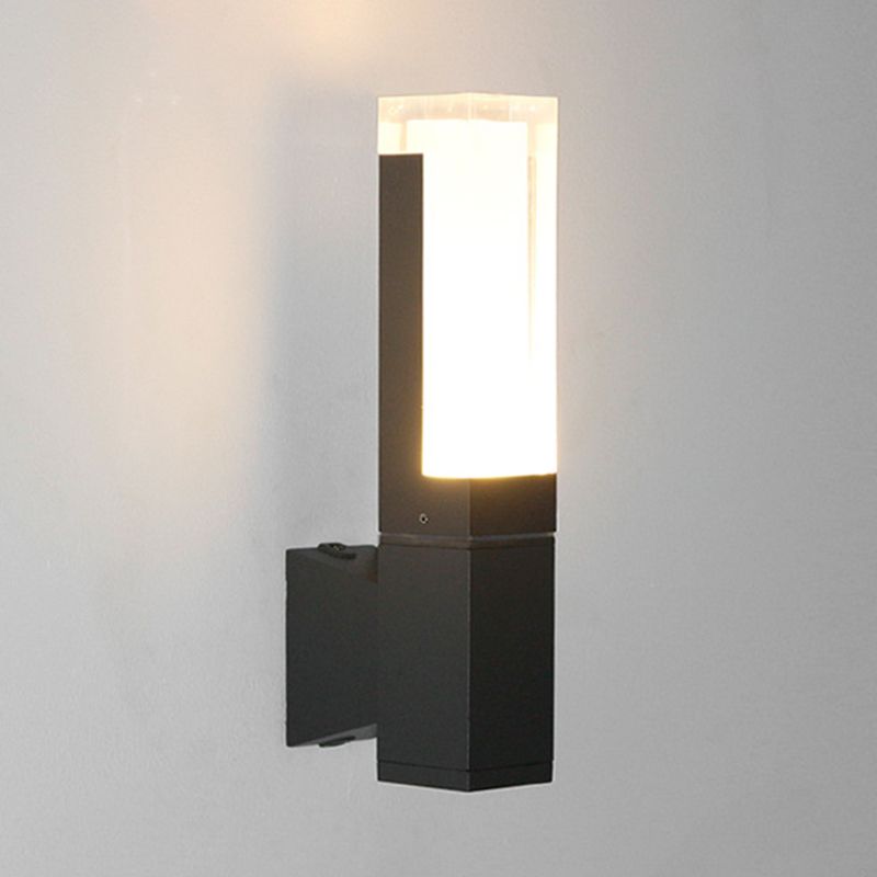 Rechteck Hof Wandlampe Acryl 1/2-Kopf minimalistische LED LED-Leuchten in schwarzem, warmem/weißem Licht