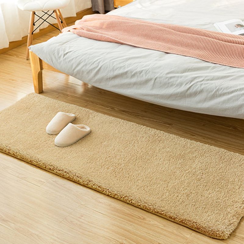 Casual Plain Shag Rug Polyester Indoor Carpet Non-Slip Backing Area Rug for Home Decoration