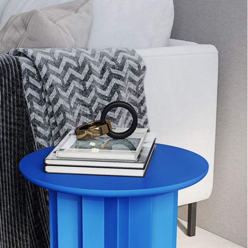 Scandinavian Round Solid Wood Top Side Table 19.6" Tall Pedestal End Table with