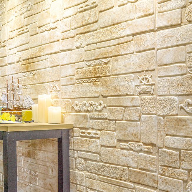 Modern Wall Paneling Peel and Stick Brick 3D Print Waterproof Wall Panel