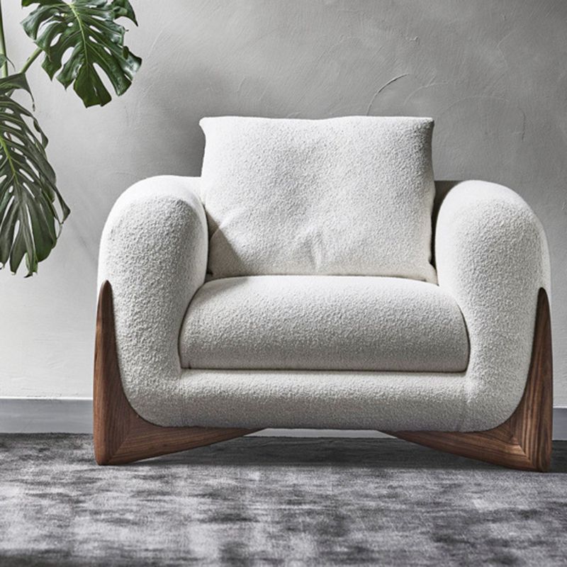 Modern Style Sofa Low Back with Sponge Cushion Filling Solid Wood Feet Sofa Bed