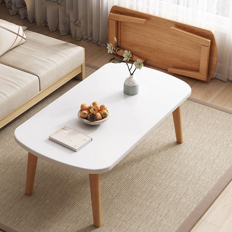 17.7" Tall Rectangular Wood Table Top 4 Legs Coffee Table for Living Room