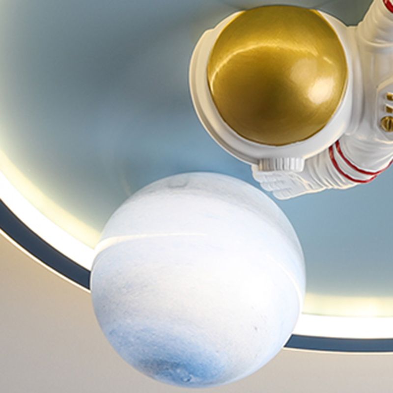 Luz de techo empotrada de 1 luz de metal con montaje empotrado LED de dibujos animados circulares para habitación infantil