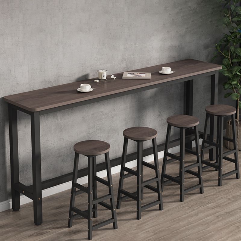 Modern Rectangle Wood Bar Table 2/3/4/5 Pieces Bar Table Set for Cafe