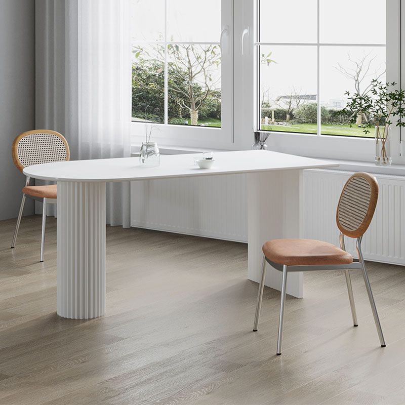 Table d'intérieur de forme irrégulière pour restaurant, table d'île moderne avec double piédestal