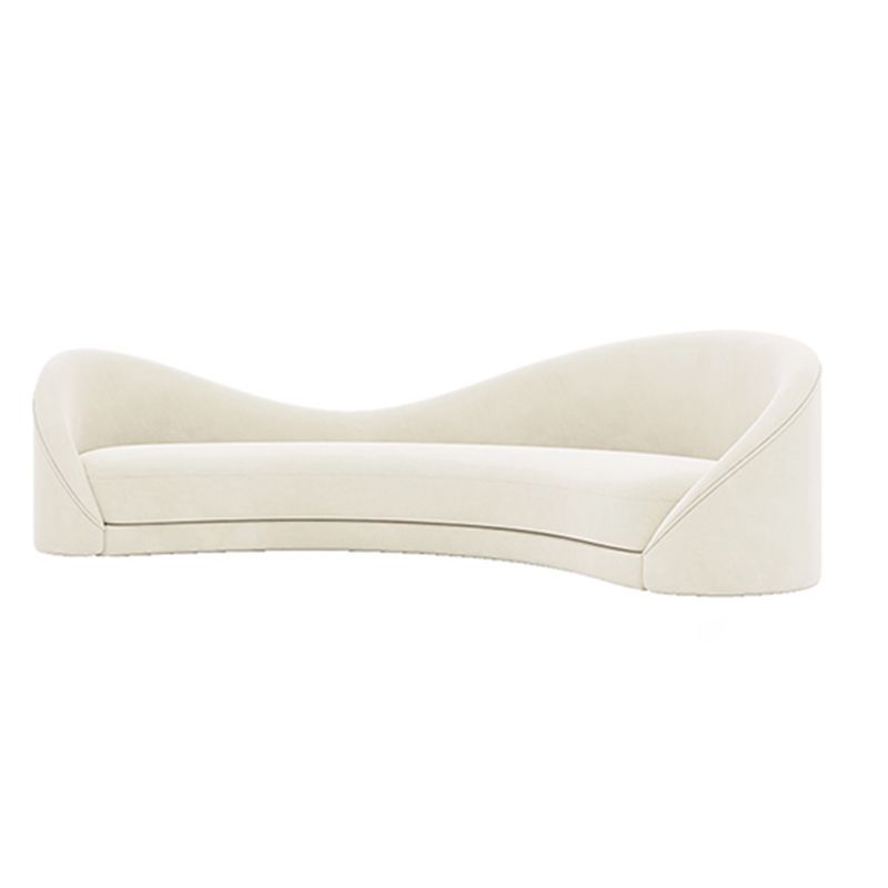 Scandinavian Fabric White Cushions Tuxedo Arm Living Room Settee