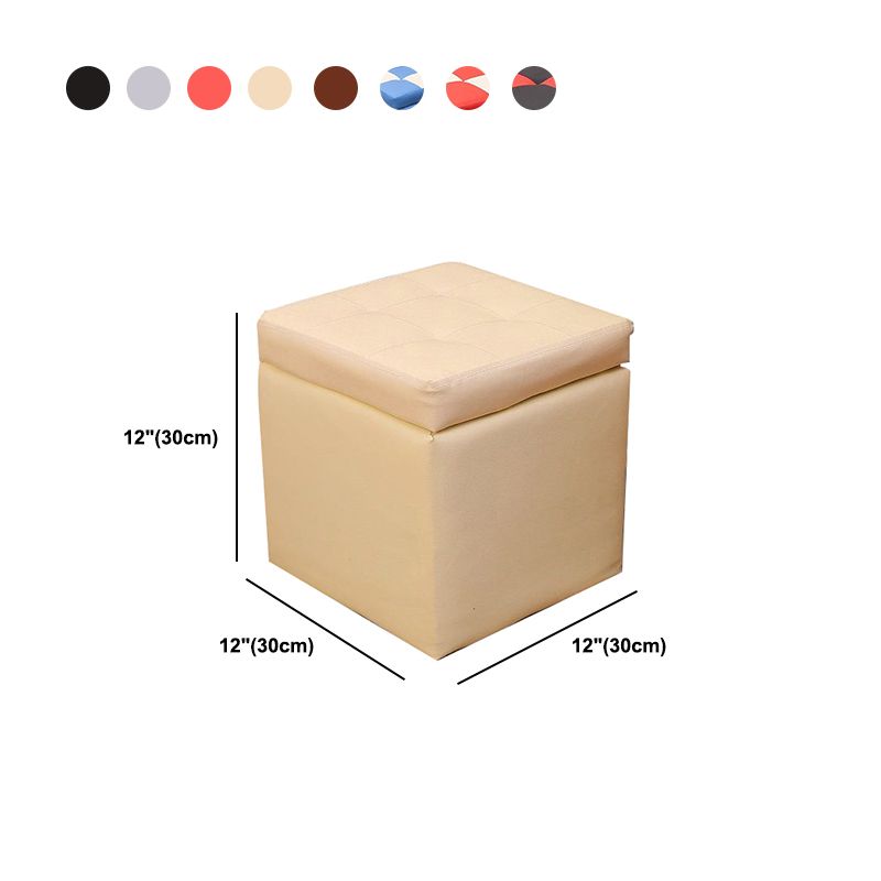 PU Leather Cube Ottoman Whole Colored Tufted Square Modern Storage Ottoman