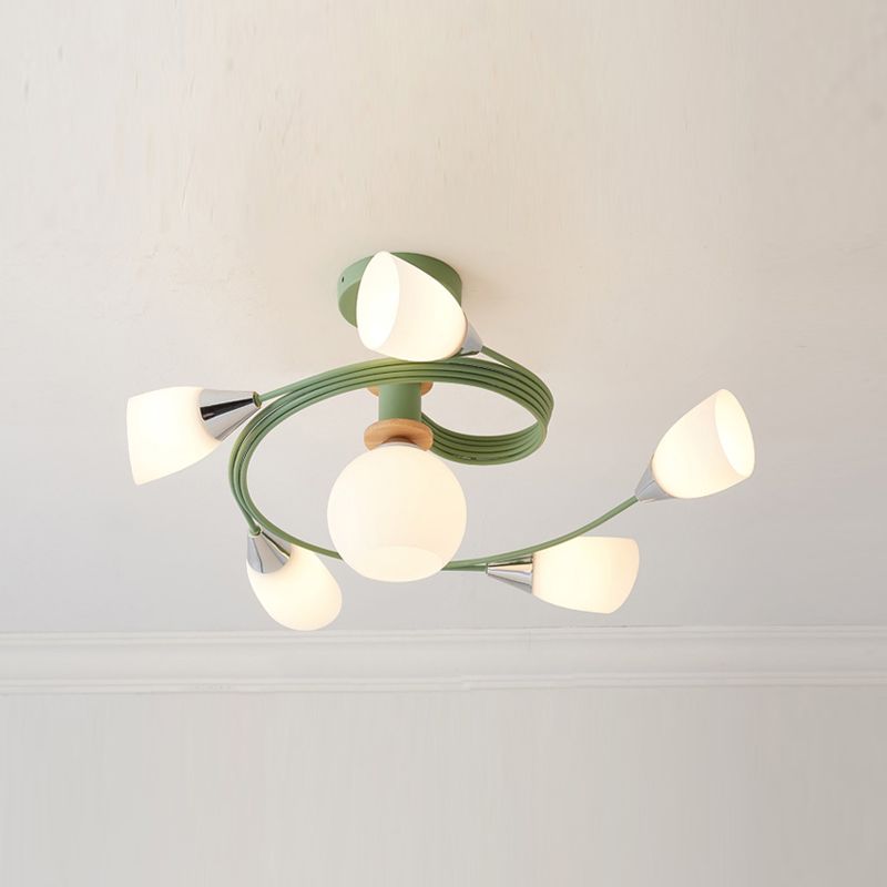 6-lichts kroonluchter licht Macron glazen hanglamp voor woonkamer