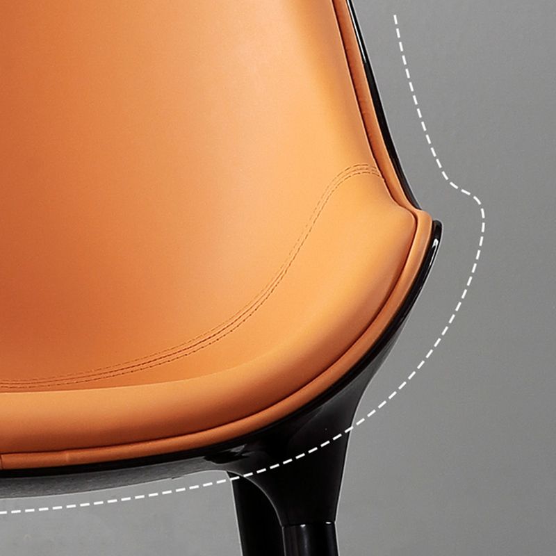 Indoor moderne stijl zijstoel Solid Back Metal gestoffeerde eetkamerstoel (set van 2)
