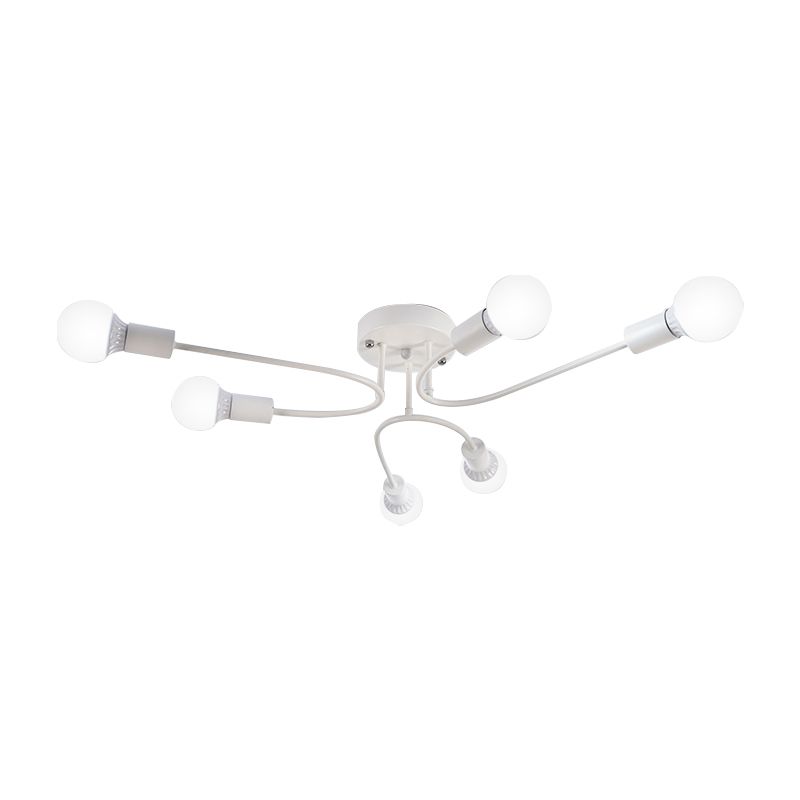 Starburst Semi Flush Mount Lighting Nordic Metal 6/8/10 Lichter Weiß/Gold/Schwarz Deckeneinbauleuchte für Schlafzimmer