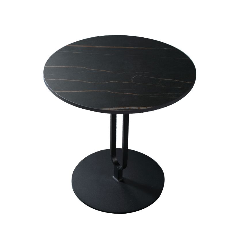 Round with Metal Accents Coffee Table Modern Stone 20.9'' Cocktail Table