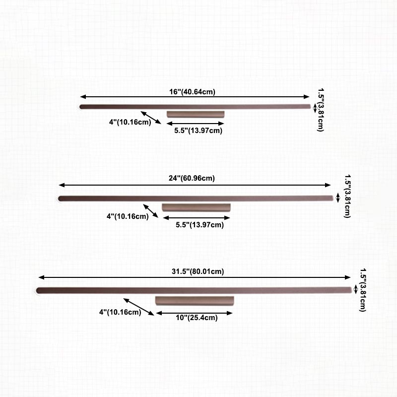 Luce da parete a forma lineare in stile moderno in metallo 1 luci lampada con doccia per doccia