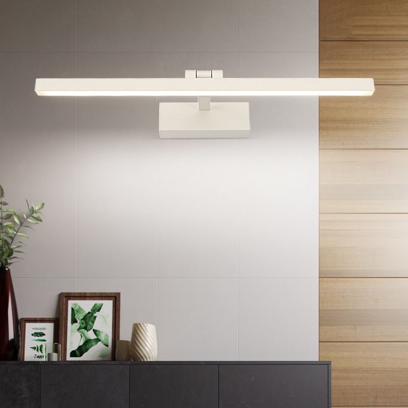 Metallic Pole Shaped Wall Sconce Light Simple Style LED Vanity Wall Sconce for Bathroom