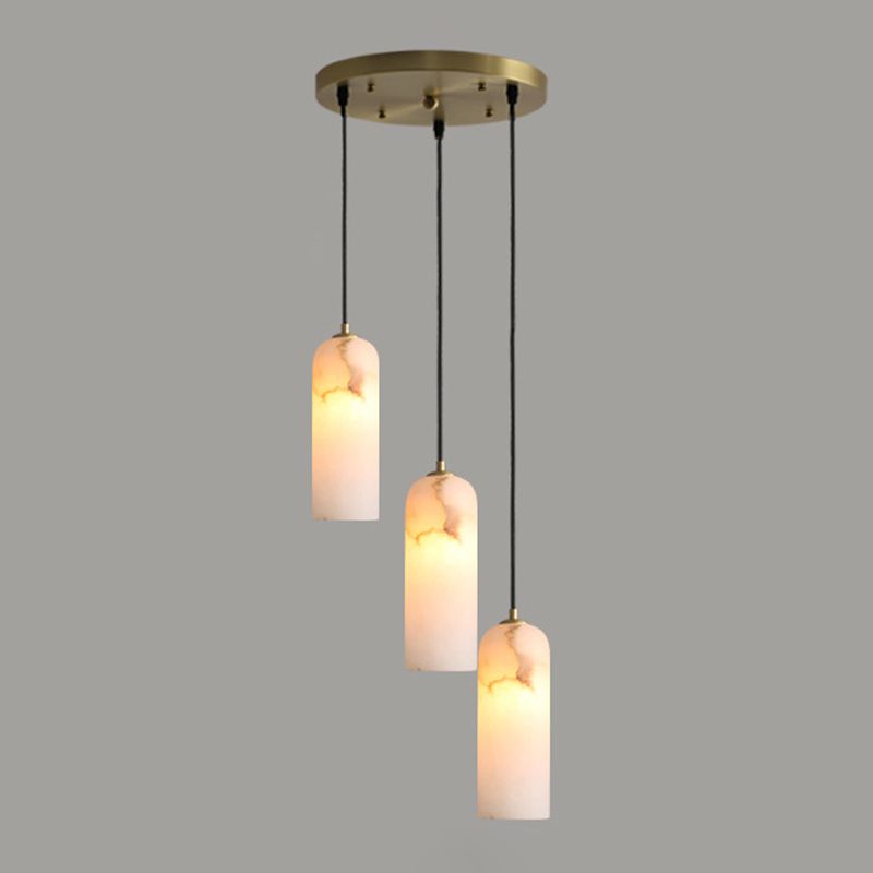 Moderner Stil Anhänger Lichtzylinderstein hängen Licht in Weiß für Bett