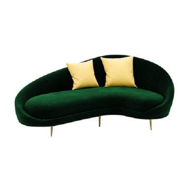 Sloped Arm Curved Sofa ,Wool Contemporary 38.19" W Sofa for Apartment