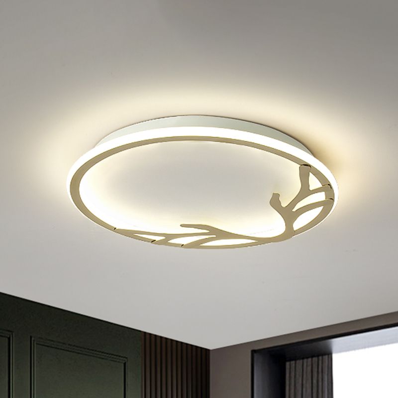 Cirkelvormige plafondlamp Noordse metalen LED goudkleurige inbouwlamp met geweidecoratie