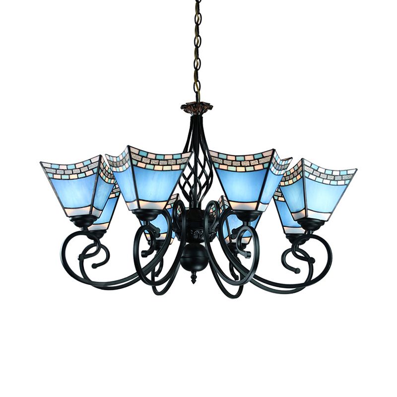 Lampadario blu nautico con piramid