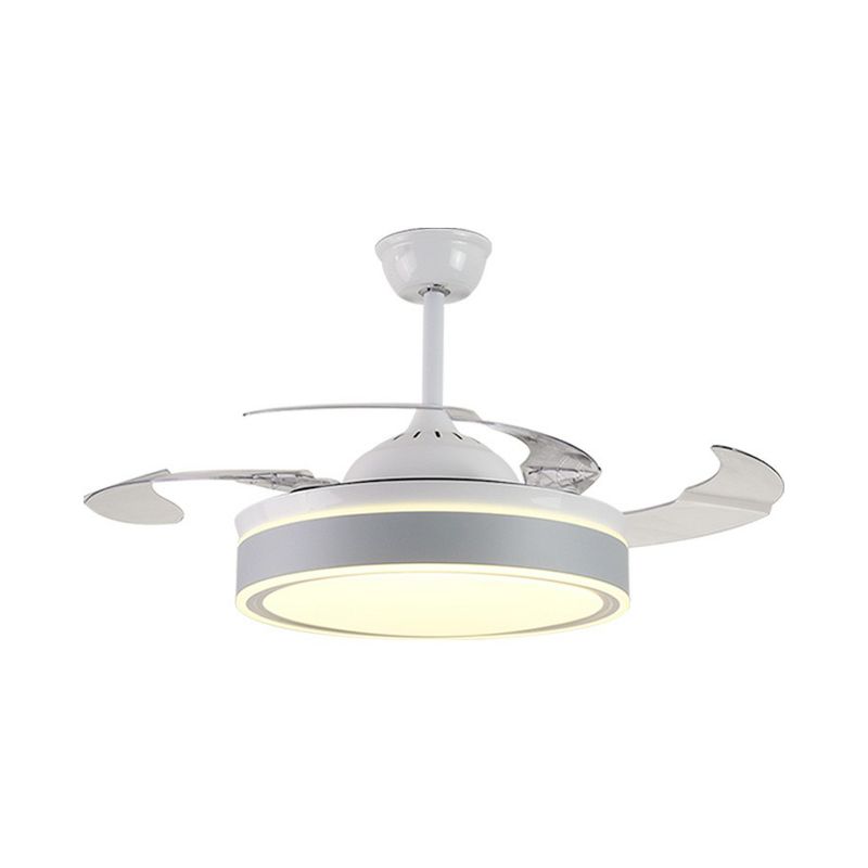 Lampe lampe per ventola a sospensione rotonde in acrilico round 4 lampe semifulto a LED moderno per camera da letto, largo 20 "