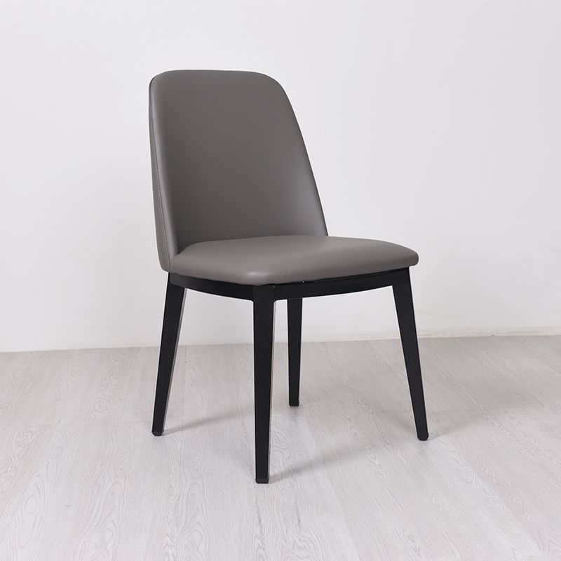 Contemporary Style Dining Side Chair Armless Kitchen Chair with Wooden Legs