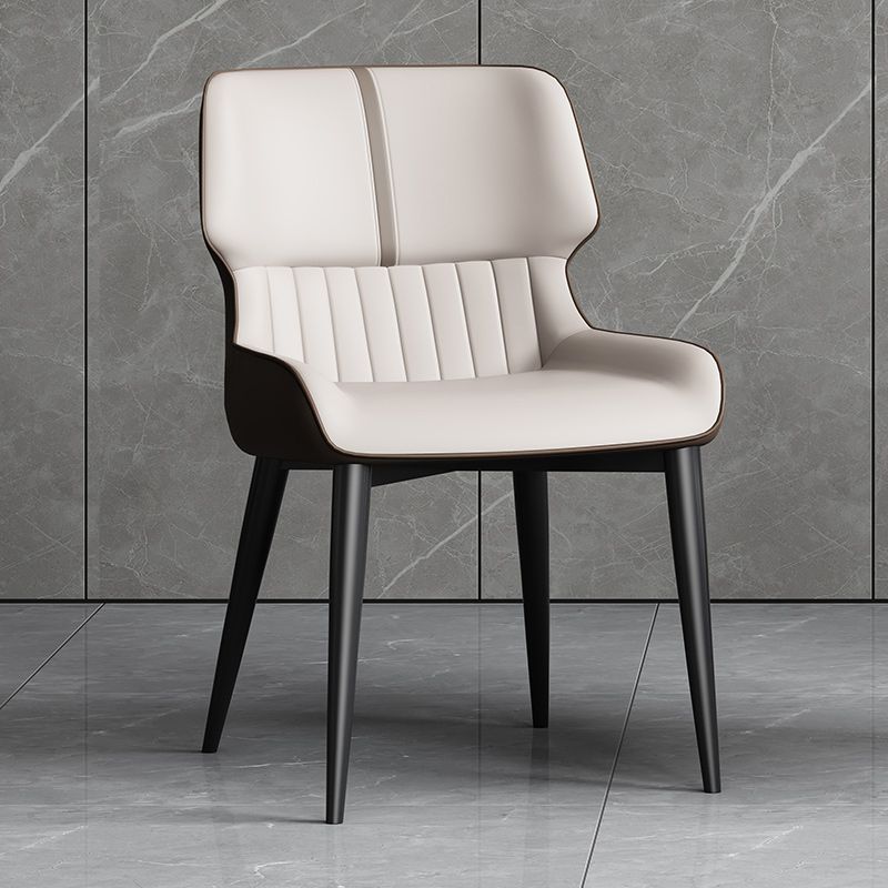 Contemporary Leather Side Chair Wingback Side Chair for Dining Room