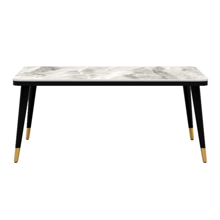 Modern Rectangular Dining Table Stone Top Dining Table with 4 Legs