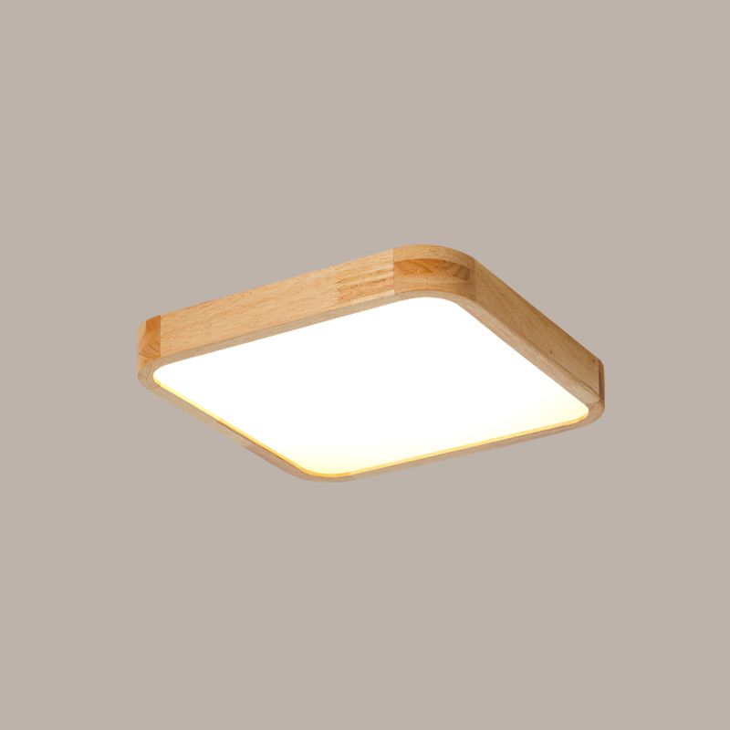 Bois Couleur Voyant Réel Ceiling Light in Modern Concise Style Plafond Fixture avec Shade Acrylique