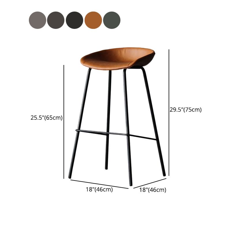 Modern Style Bar-stool PU Leather Counter Bar Stool with Metal Legs for Kitchen