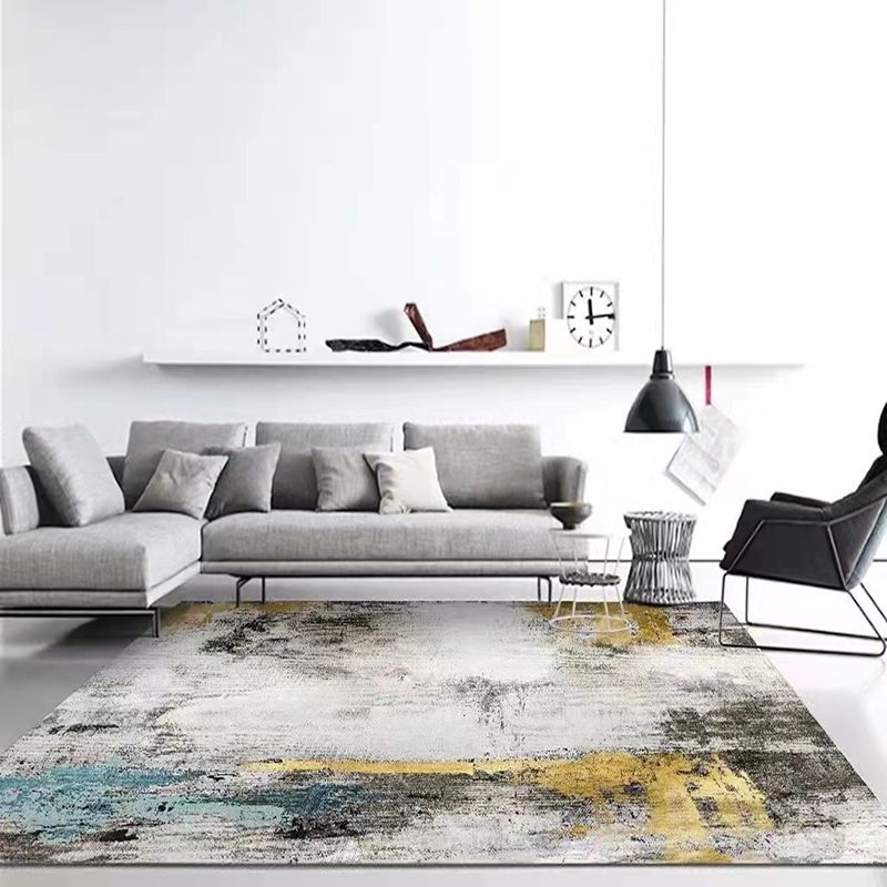 Tapis graphique moderne marron tapis résistant aux taches pour décoration domestique