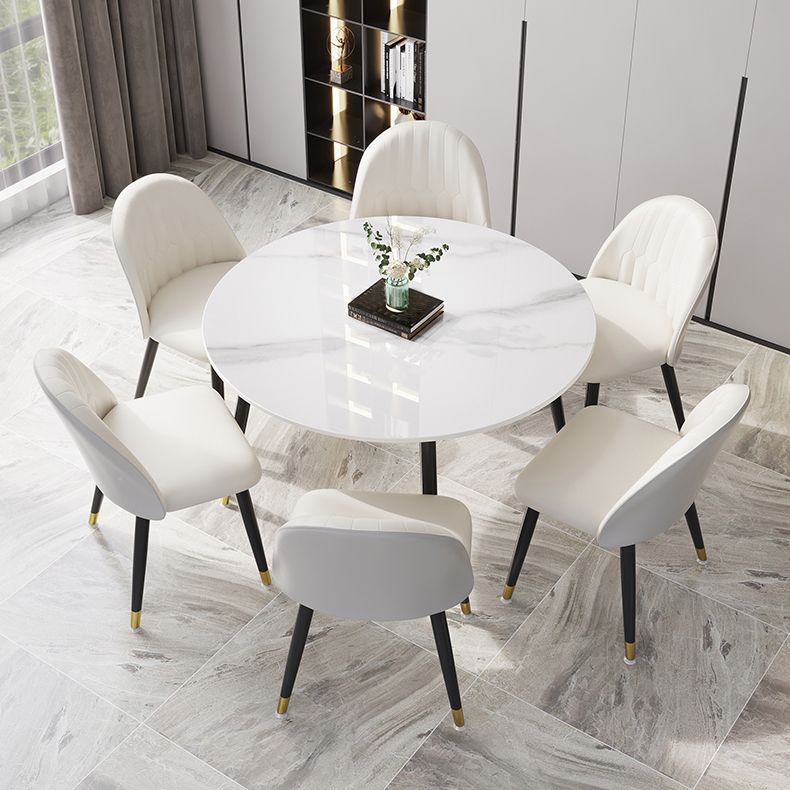 1/4/7 Pcs Metal Modern Dining Room Set with Round Table Dining Set