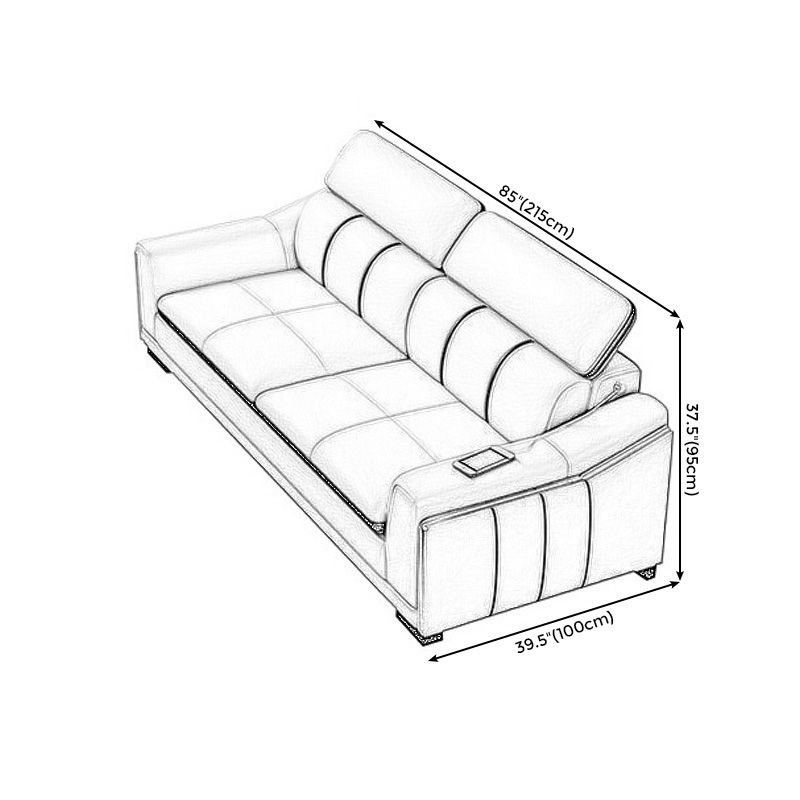 Scandinavian Light-grey High Back Sloped Arm Sectional with Wear-resisting