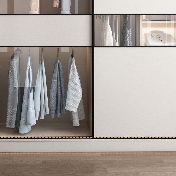 White Colour Wooden Wardrobe Cloth Rod Included Wardrobe Closet with Sliding Doors