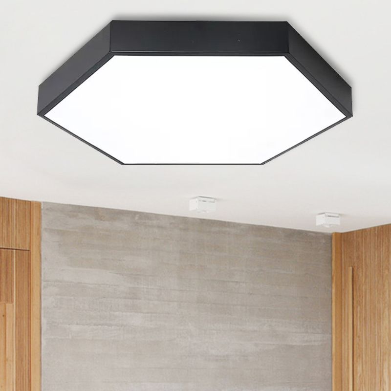 Plafonnier moderne pour chambre à coucher, plafonnier LED avec abat-jour hexagonal en acrylique