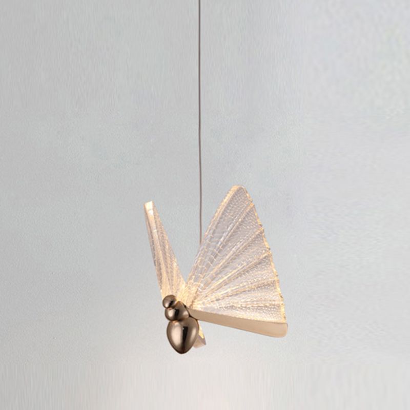 Metal Butterfly Shade Hanging Lights Modern Style 1 Head Hanging Mount Fixture for Bedroom