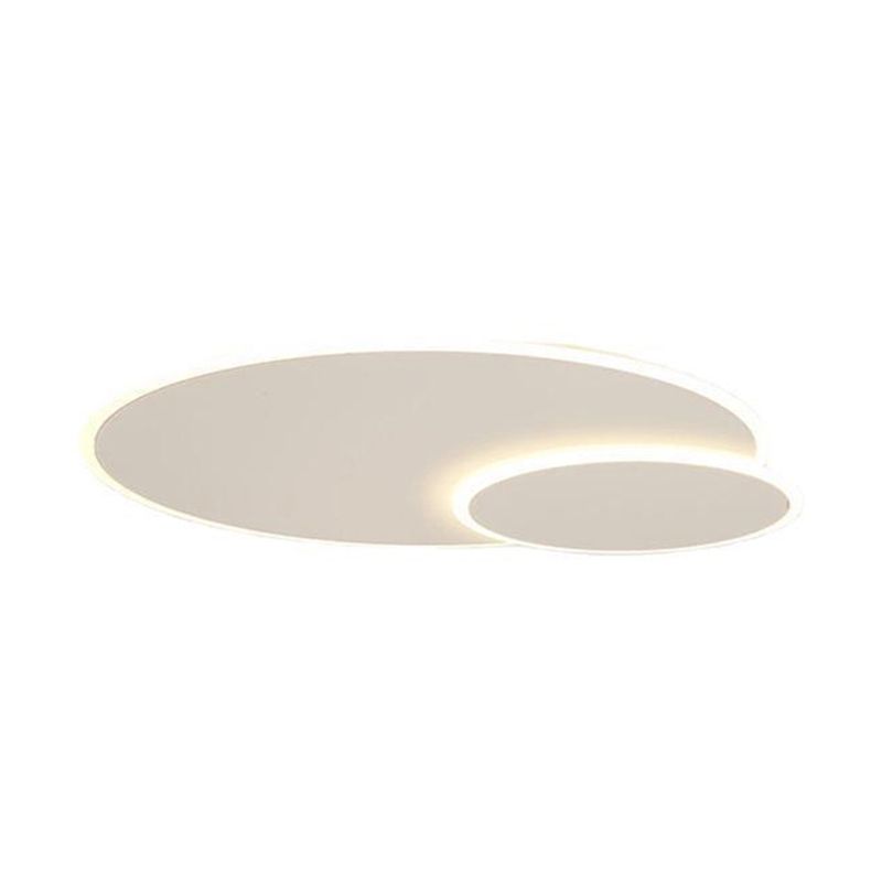 White LED Flush Mount Modern Metal Circle Ceiling Mounted Fixture for Bedroom
