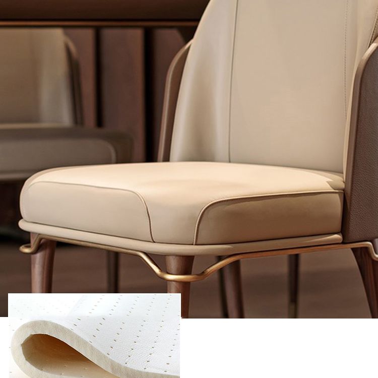 Silla auxiliar Parsons para sala de conferencias contemporánea Silla de comedor de cuero beige