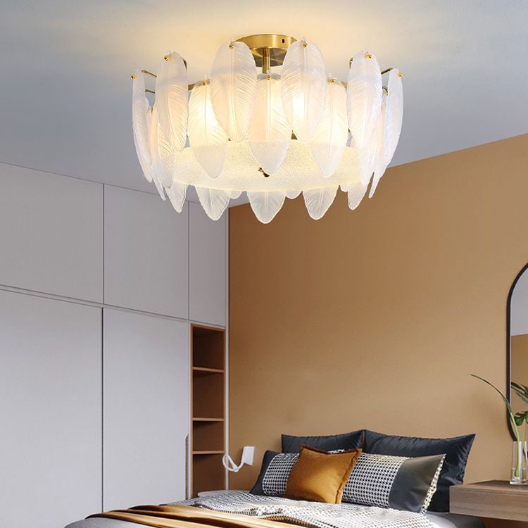 Creative Ceiling Lamp Modern Flush Mount Light Fixture with Glass Shade for Bedroom