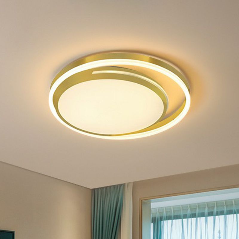 Éclairage encastré géométrique pour salon, luminaire encastré LED minimaliste en acrylique en or