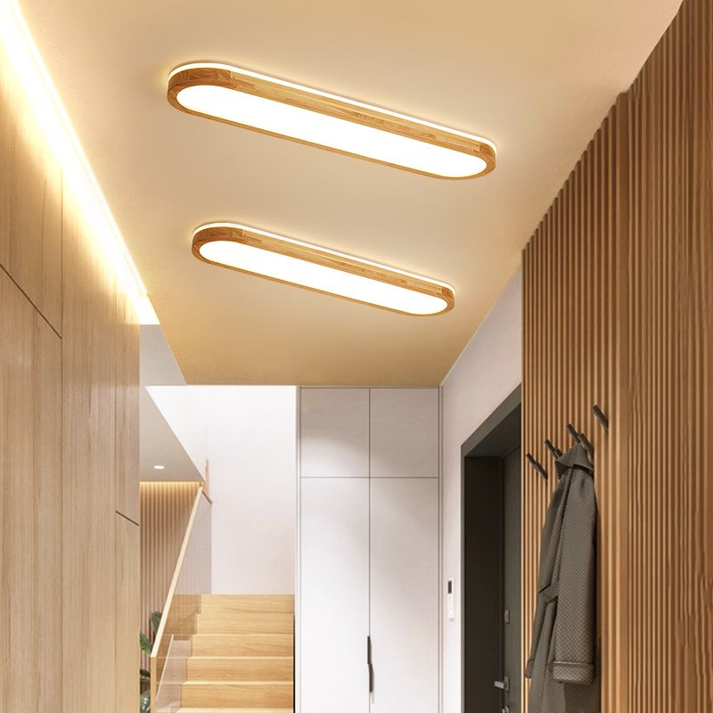 Luminaires de plafond encastrés modernes en bois, luminaires montés au plafond pour le salon
