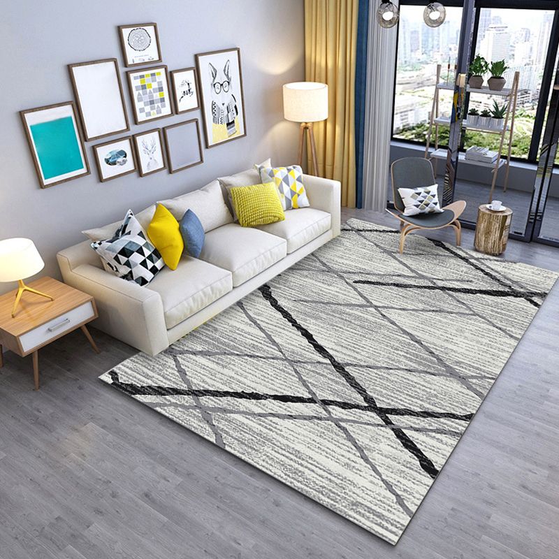 Modern Indoor Rug Ink Painting Rug Non-Slip Backing Area Carpet for Living Room