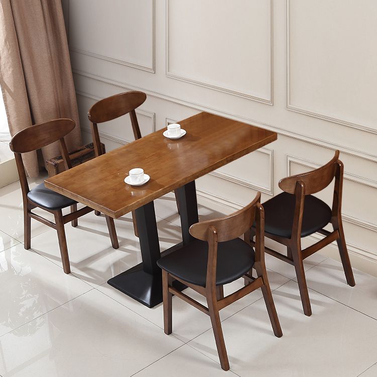 Contemporary Dining Chair 16.5'' Wide Open Side Chair with 4 Wood Legs for Home Use