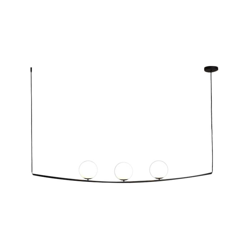 2/3 Lights Bubble Island Light Modern Simple Metal Chandelier Lighting in Black/Gold